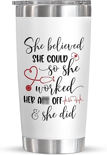 Vista 10 de OASSIE Regalos de agradecimiento para hombres y mujeres, vaso de café aislado de acero inoxidable de 20 onzas Proud of You, regalos de Armada