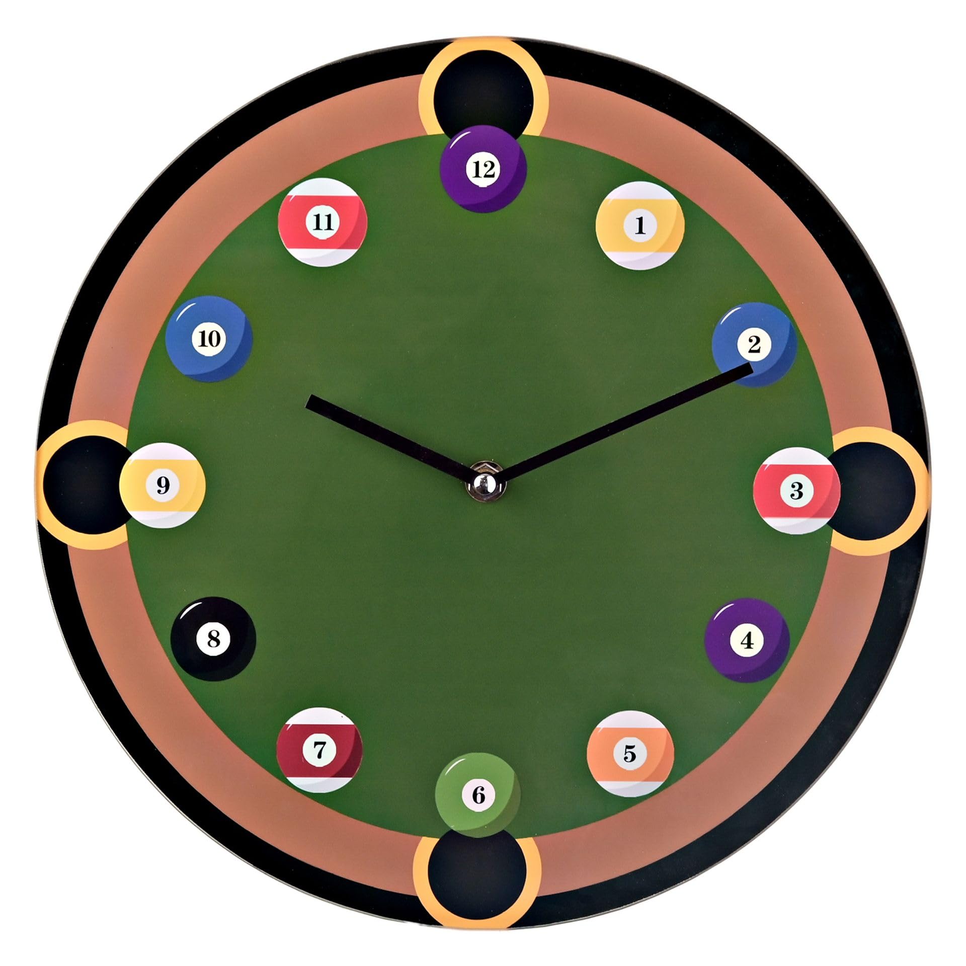 Widdop And Co Green 30Cm Round Wall Clock - Pool Design