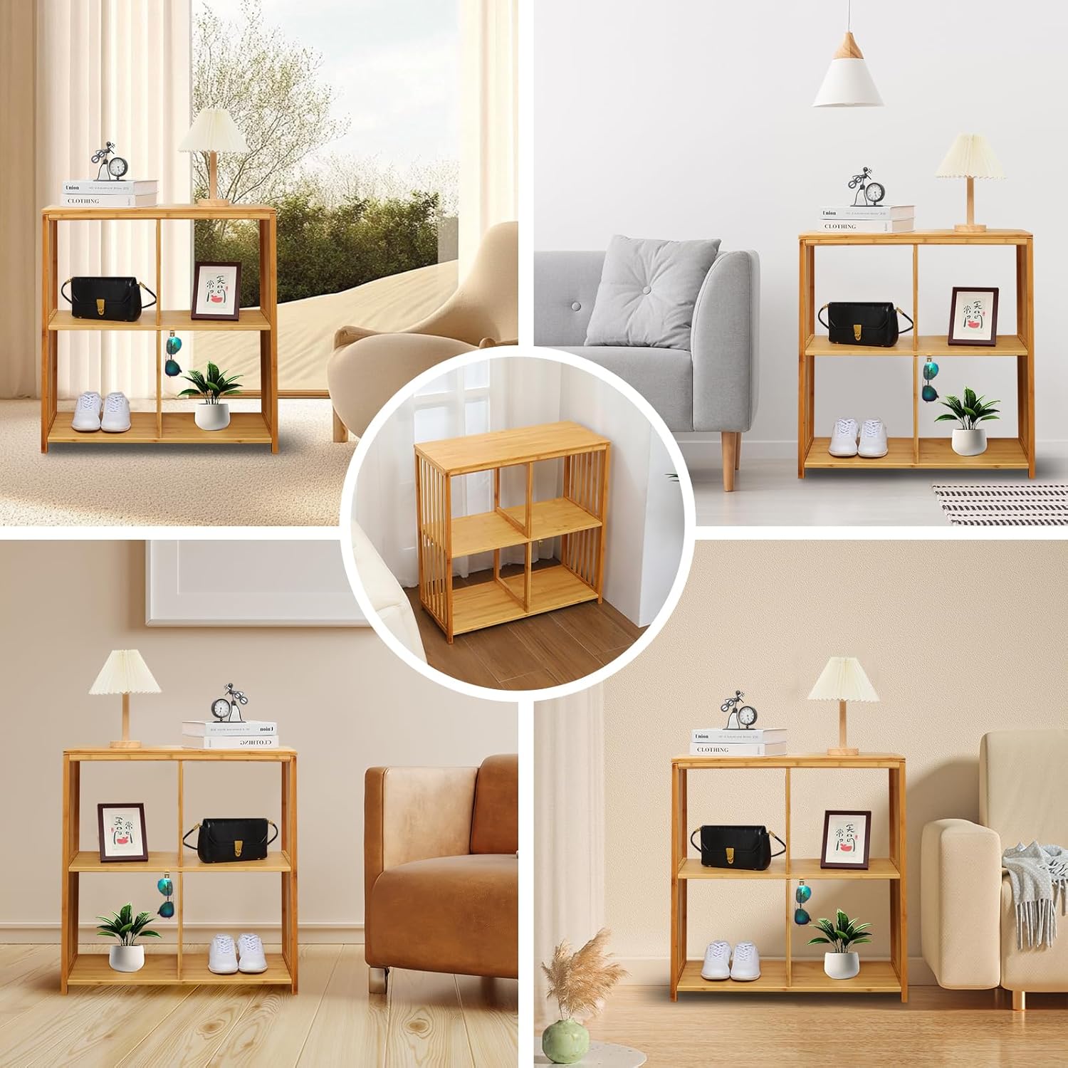 2025 Upgraded 2x2 Cube Storage Shelf - Premium Kallax Alternative | Eco-Friendly Bamboo Bookshelf | Heavy-Duty Organizer for Living Room, Nursery & Office