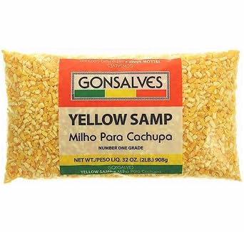 Gonsalves YELLOW SAMP Milho Para Cachupa Dried Yellow HOMINY CORN Net Wt/PESO LIQ 32 oz 2LB 908g