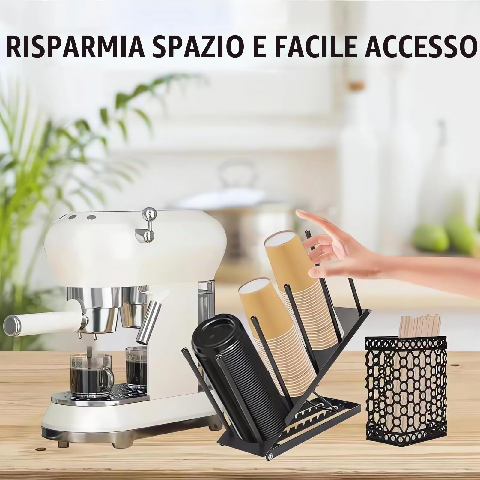 Porta Bicchierini Caffe,OrganizerCaffetteria 4 Verticale Scomparti