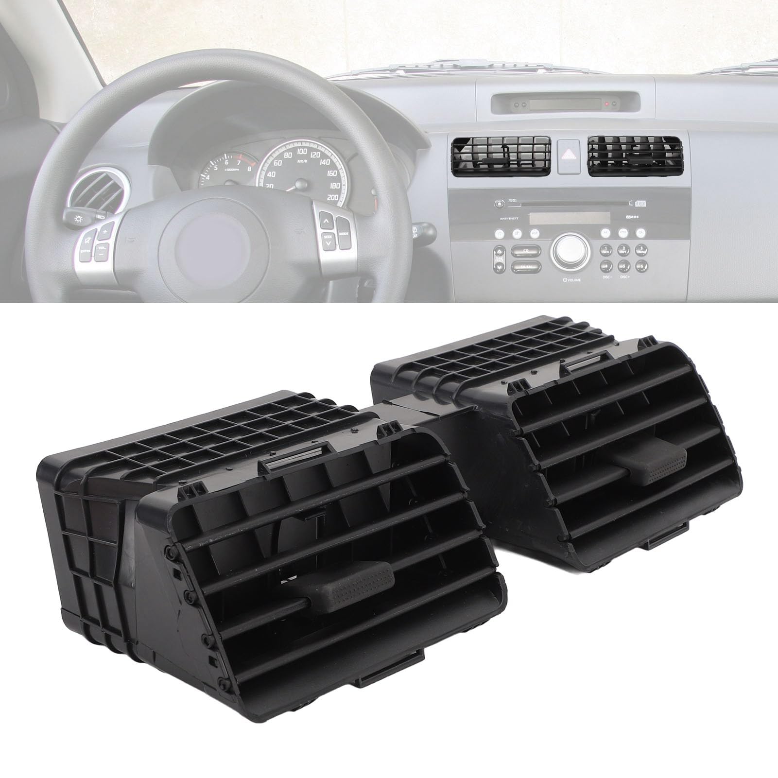 Ausla Grille de Sortie de Courant Alternatif pour Tableau de Bord ABS, Ventilation Centrale Avant 73610 77J00, Contrôle du Flux d'air Intérieur de Remplacement Direct pour Swift 2004 2005 2006 2007