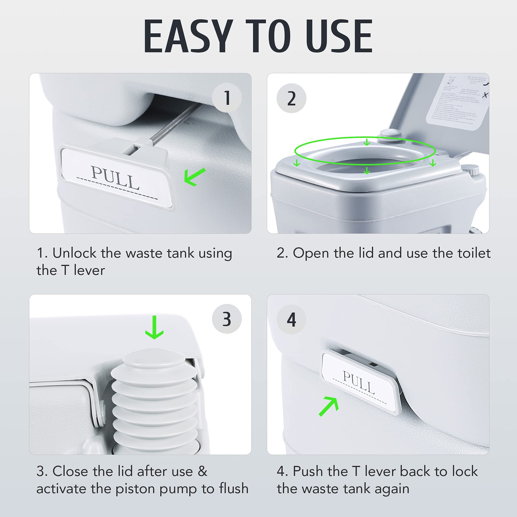 Buy COZ 20L Portable Travel Toilet 150KG/330LBS Weight Capacity