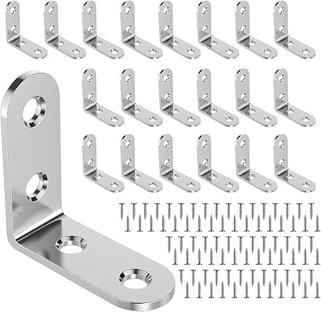 50 Staffe Angolari In Acciaio Inox - 40x40mm, Per Mobili E Riparazioni | Rinforzo Angolare - Foto 8