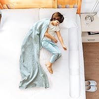 Vista 8 de Tebery Juego de 2 almohadillas para rieles de cama, parachoques de cama para niños con funda impermeable, riel protector de cama con parte inferior