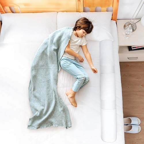 Miniatura 8 de Tebery Juego de 2 almohadillas para rieles de cama, parachoques de cama para niños con funda impermeable, riel protector de cama con parte inferior