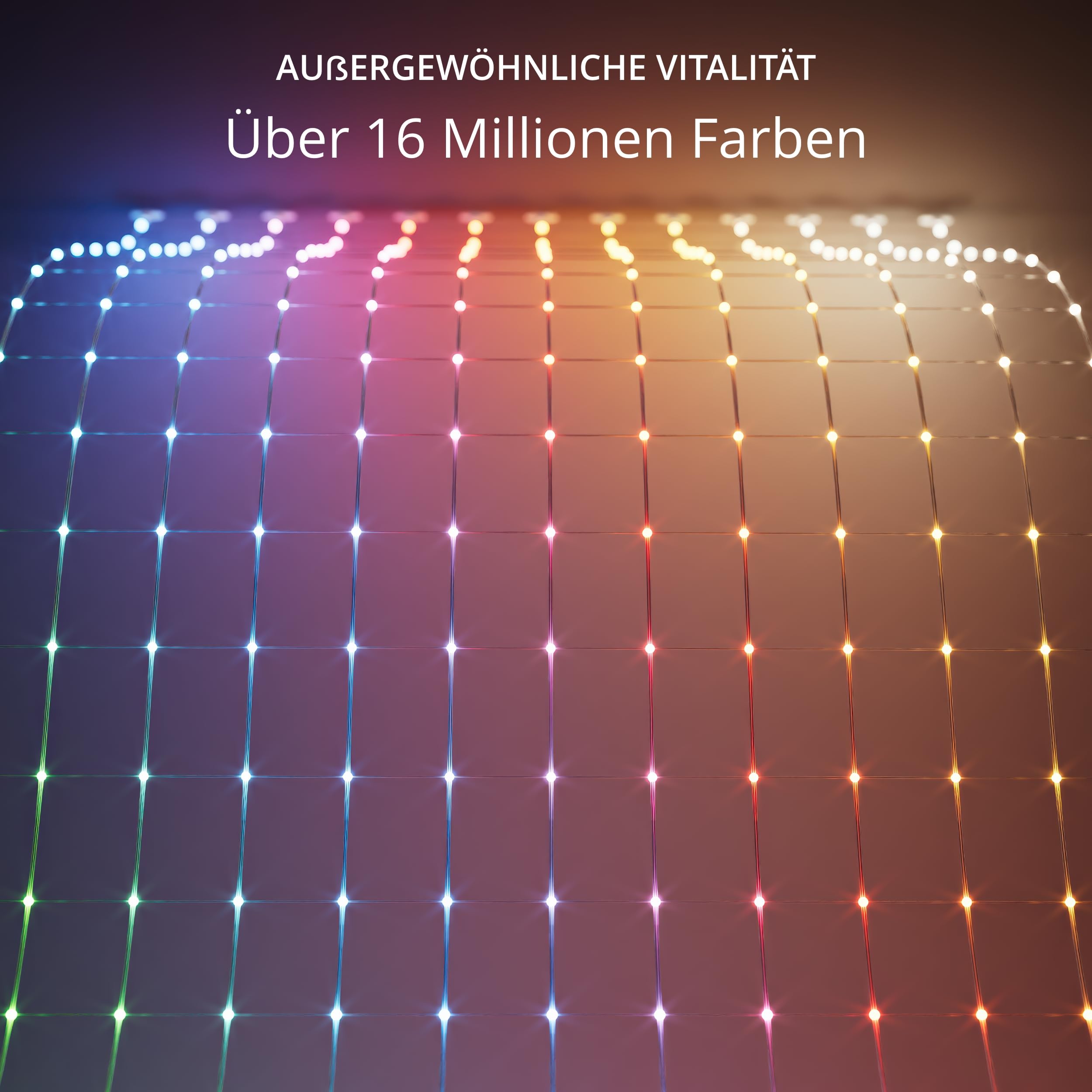 Twinkly Netzlichter, Flexibles LED-Gitter mit 260 RGB-LEDs, Lichtstreifen für Drinnen und Draußen, Kompatibel mit Alexa, Google Home, IP44, App-Steuerung, Transparentes Kabel, 1,2 m x 1,9 m