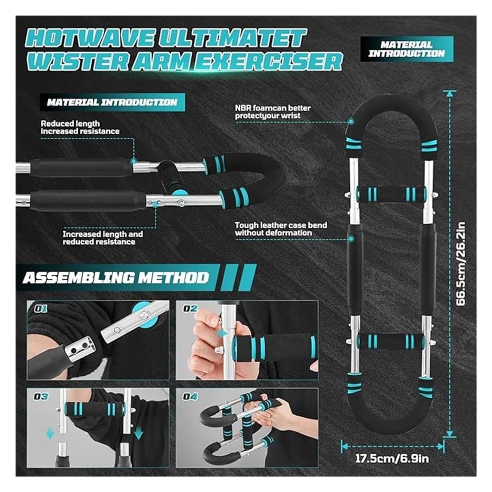 Twister Arm Exerciser, Regulowany ekspander klatki piersiowej, Wzmacniacz siły mięśni, Sprzęt do ćwiczeń ramion, Idealny kształt ciała dla mężczyzn, Wygodny sprzęt do ćwiczeń w domu