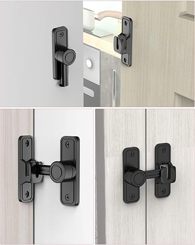 Miniatura 8 de Pestillos de puerta de alta resistencia de 90 grados en ángulo recto para puerta de granero, pestillo de bloqueo de puerta deslizante antirrobo para