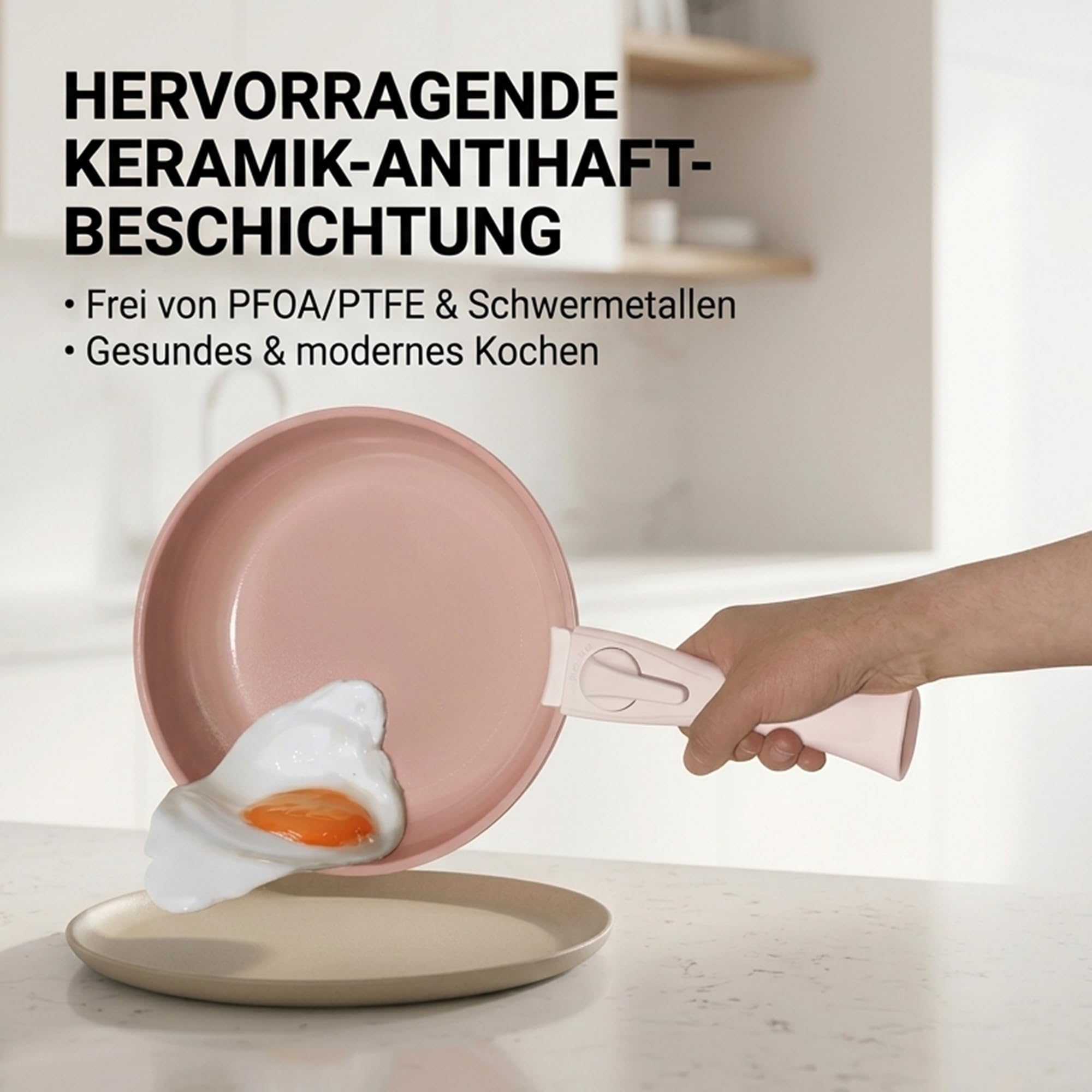 NEOFLAM® - Midas Plus Topf- und Pfannen-Set mit abnehmbarem Griff, 8-teilig, induktionsgeeignet, Keramik-Antihaftbeschichtung, PFAS-frei, backofenfest, leichte Reinigung
