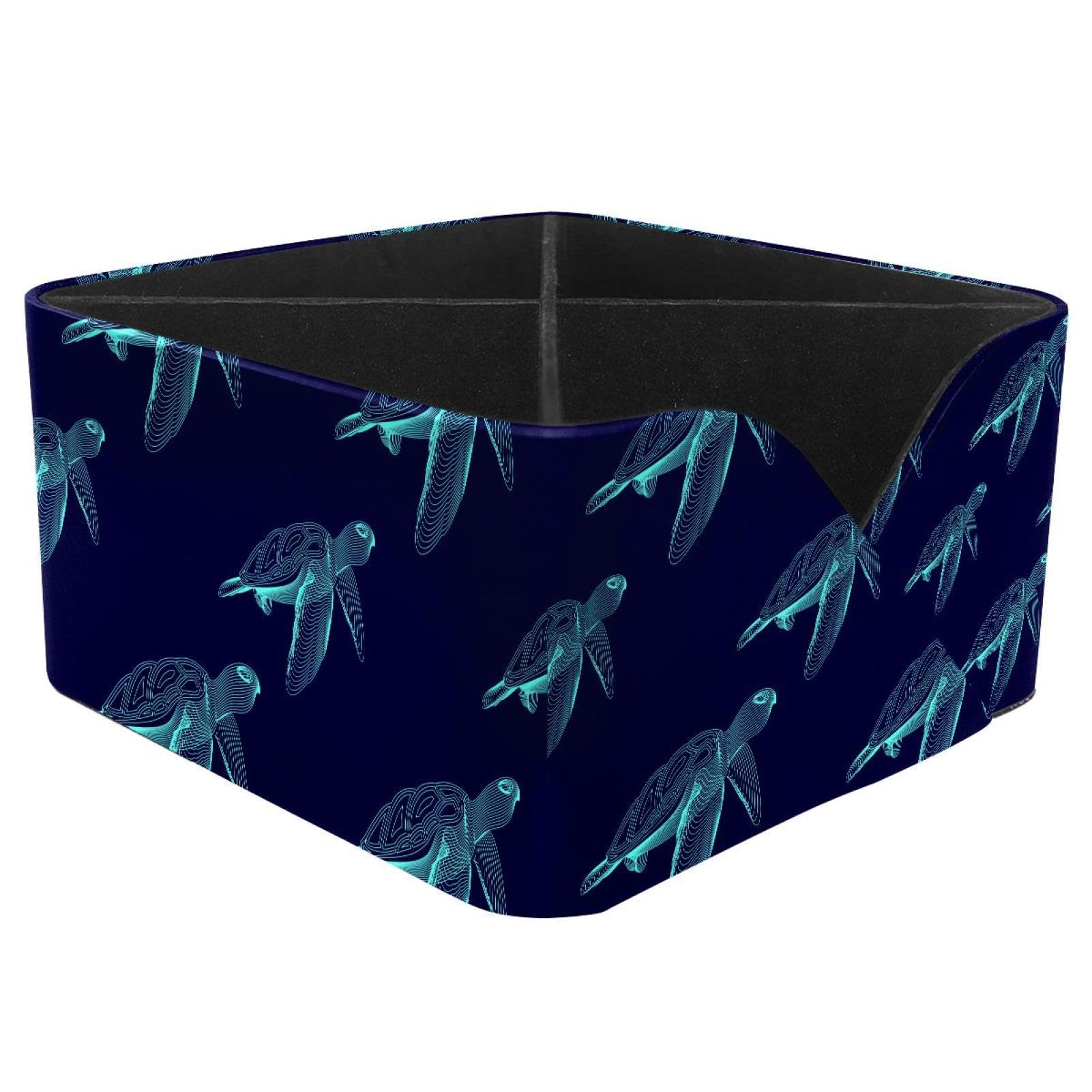 KengjuTesu Turtles Pattern Desktop Organizer Pen Holder, Rectangular Pencil Cup for Office, Study and Makeup Stations