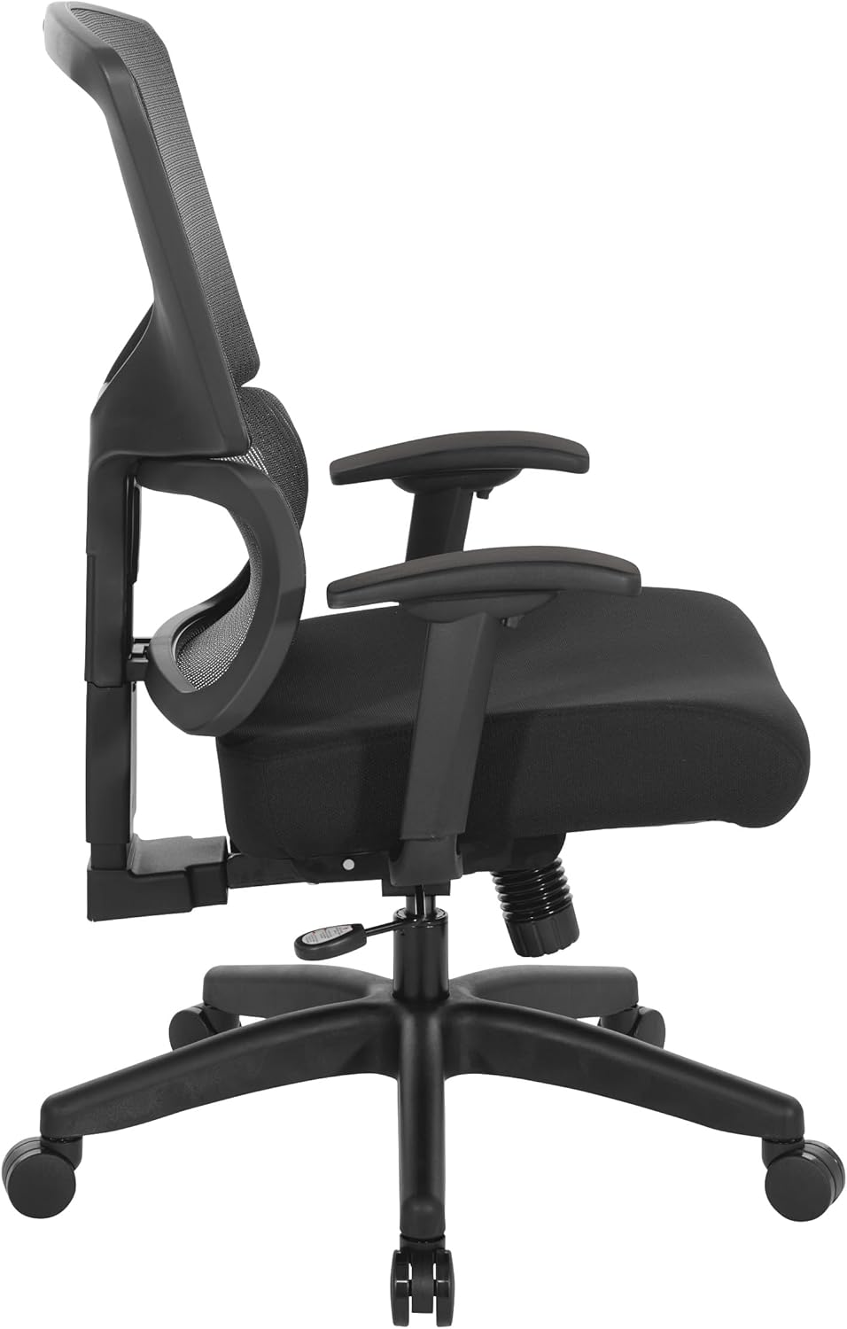 Space Seating 639 Series Manager's Adjustable Office Chair, Vertical Matrix Back with Padded Seat, Height Adjustable Padded Arms, Black Nylon Base, Seat Slider