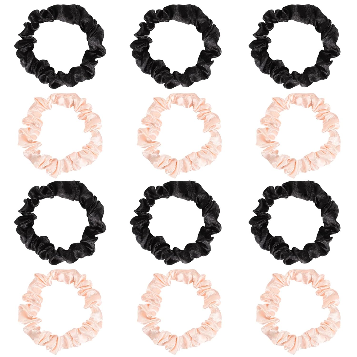 Amazon.com : 12Pcs Satin Elastic Hair Scrunchies, Silk Satin Hair Ties ...