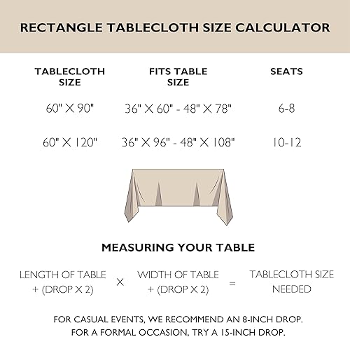 Miniatura 8 de REFINED MANOR Mantel de lino 100% puro  Elegante punto vainica  90 x 60  Tela de lujo  Mantel lavable a máquina  Embalaje de regalo de calidad