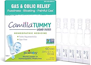 Boiron Camilia Tummy Drops - 40 Count for Colic, Painful Gas, Bloating, & Fussiness - Sterile and Non-Drowsy Liquid Doses