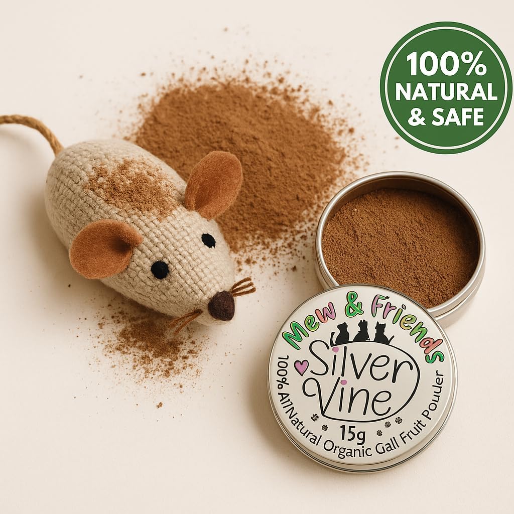 Mew & Friends Catnip Alternative - Silvervine Powder Matabi - Stronger Than Catnip Cat Toy Refill Excercise Play
