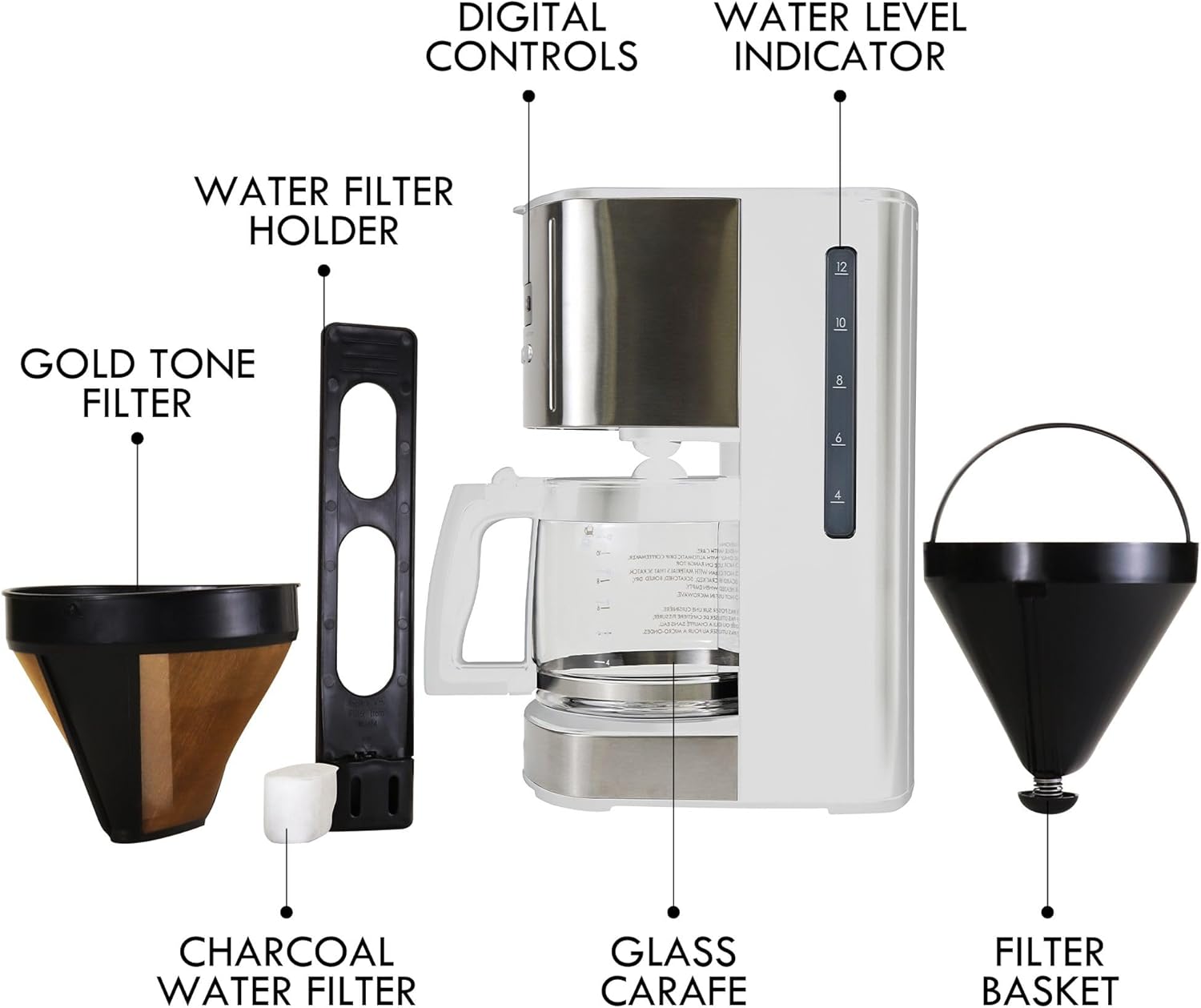 Exploded view of Kenmore 12-Cup Drip Coffee Maker components