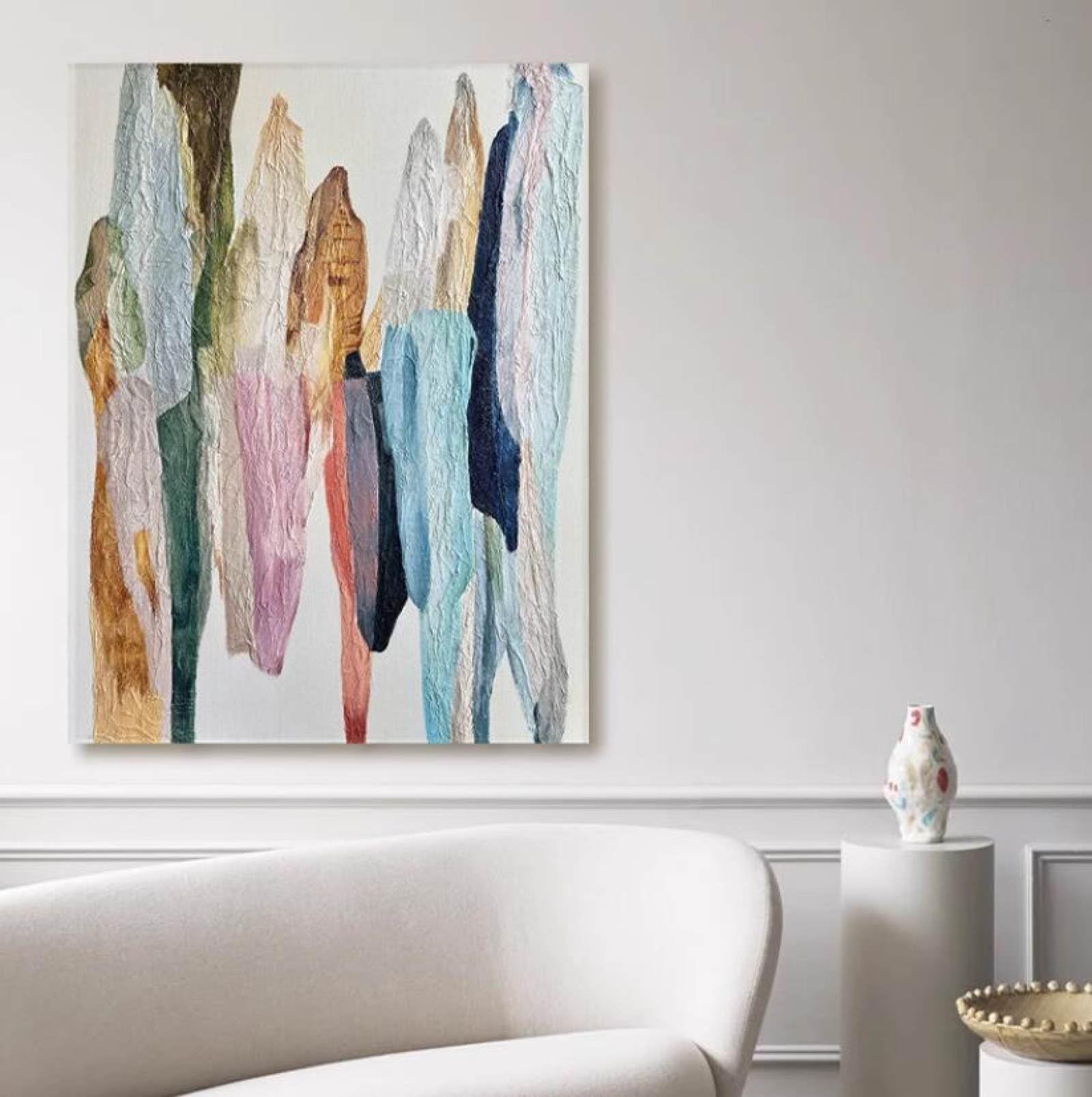 Peintures à l'huile sur toile peintes à la main pour moderniser un mur blanc