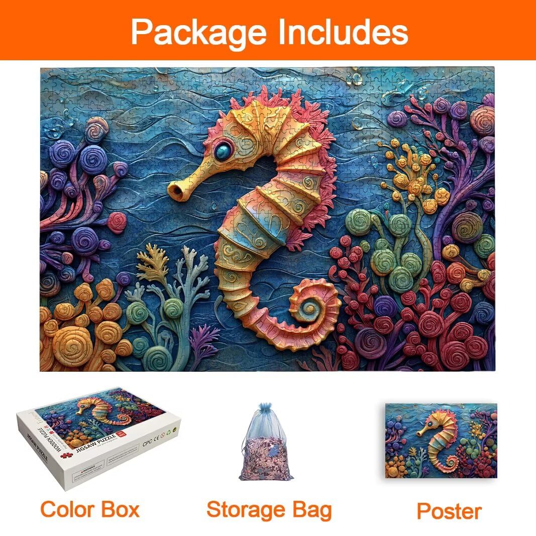 Puzzle Caballito de Mar, Puzzle 1000 Piezas, Rompecabezas para Regalo -8138