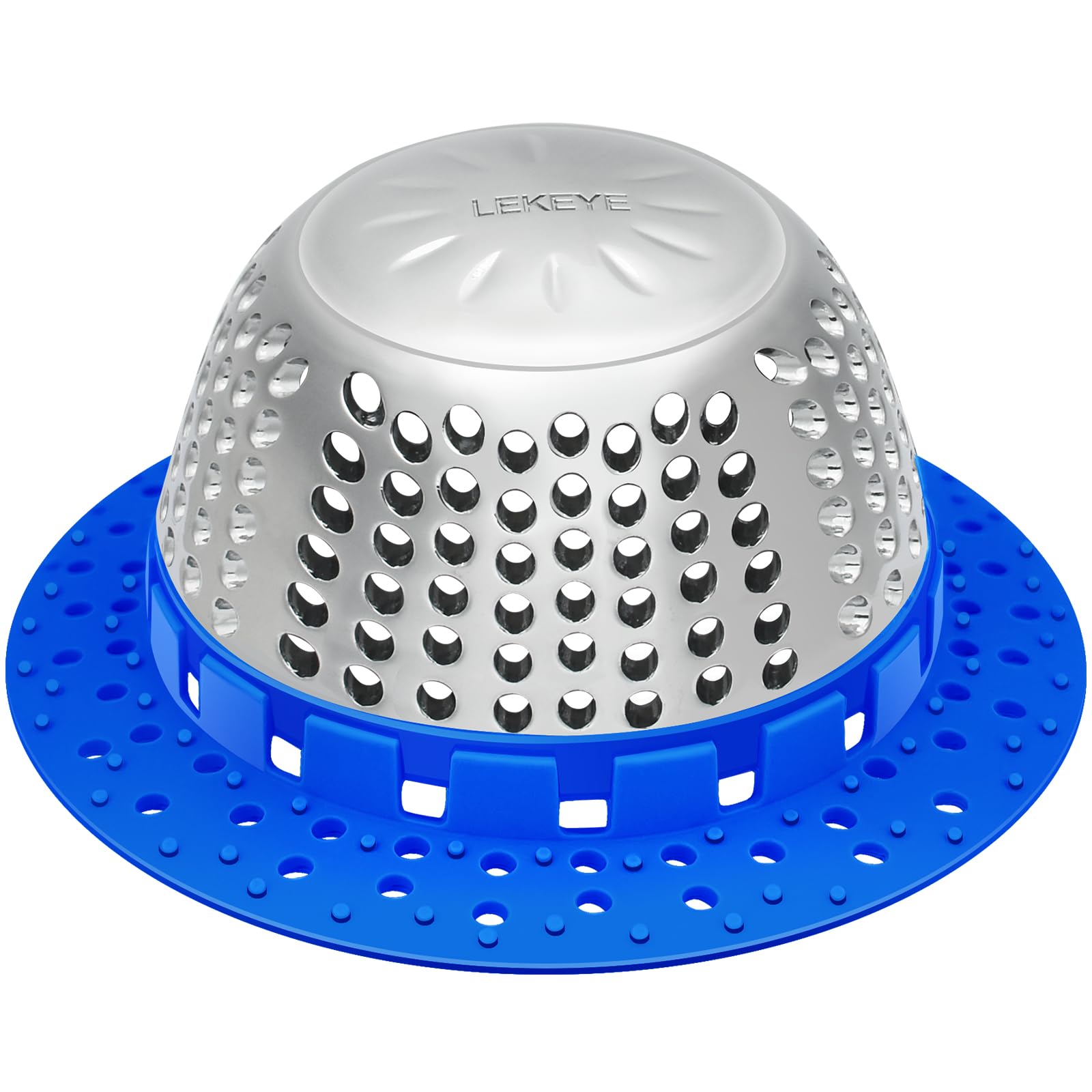 LEKEYE Shower Drain Hair Catcher/Shower Drain Cover/Drain Protector for Pop-Up & Regular Drains(Blue)