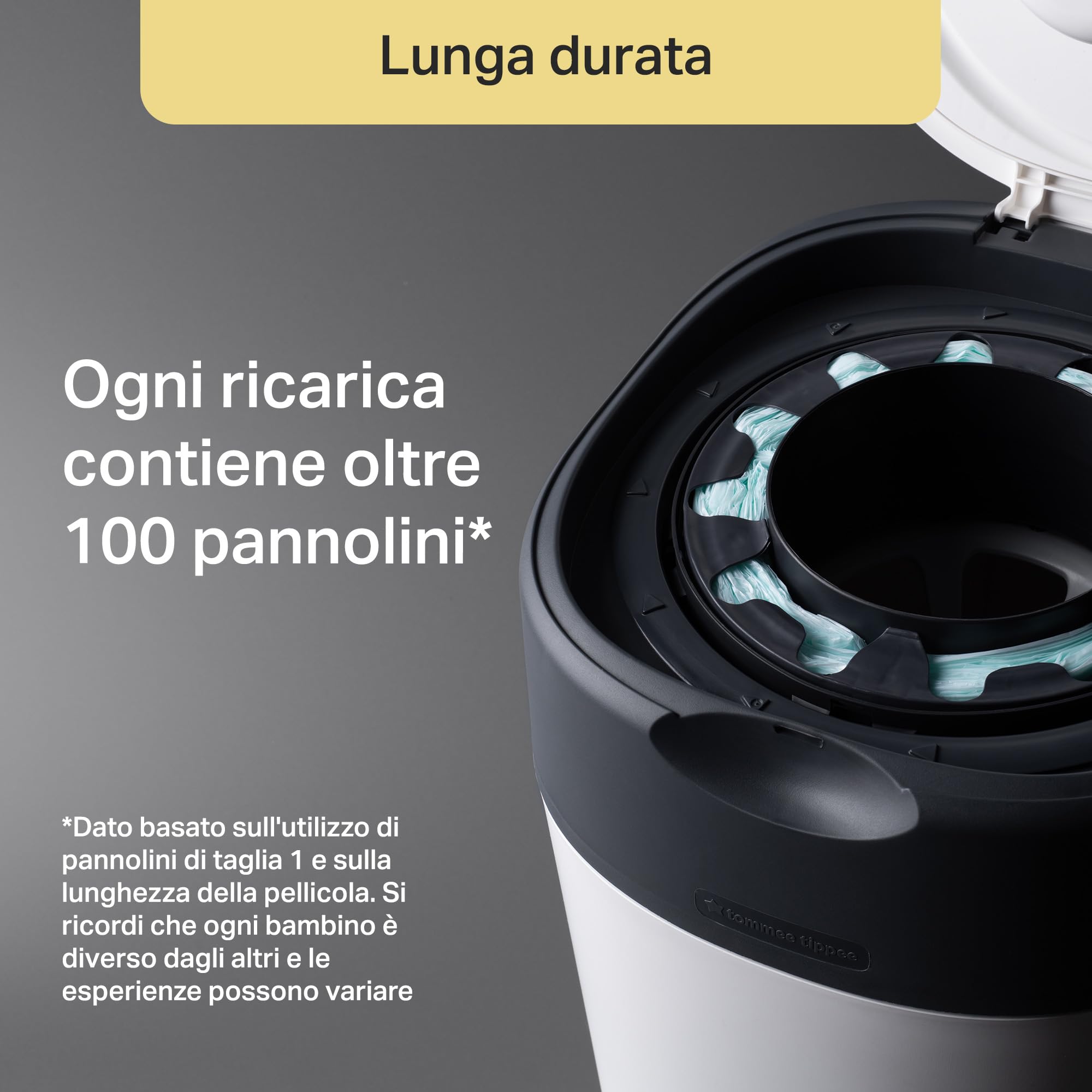 Tommee Tippee Starter set Mangiapannolini Twist & Click con 6 Ricariche con Pellicola Antibatterica Multistrato, Bianco (la confezione può variare)