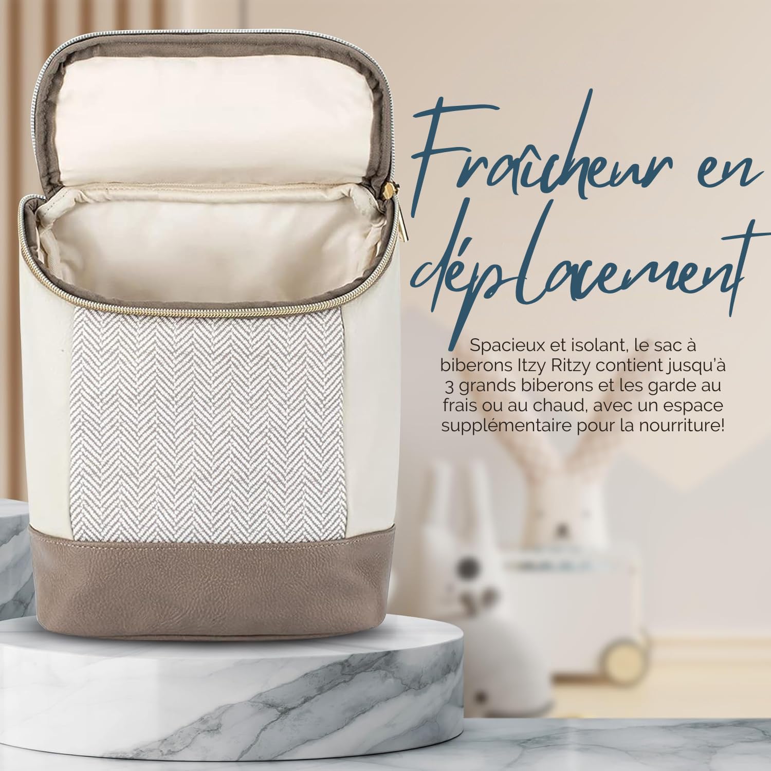 Itzy Ritzy Sac Isotherme pour Bouteille - Garde Les Bouteilles au Chaud ou au Frais - Peut contenir 3 Bouteilles et Dispose d'une Poche intérieure pour Poche de Glace (Non Incluse)