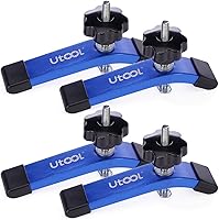 Vista 1 de UTOOL Paquete de 4 abrazaderas de sujeción de riel en T con pernos en T de 3-1/2 pulgadas, 6-1/3 pulgadas de largo x 1-1/5 pulgadas de ancho, Blue