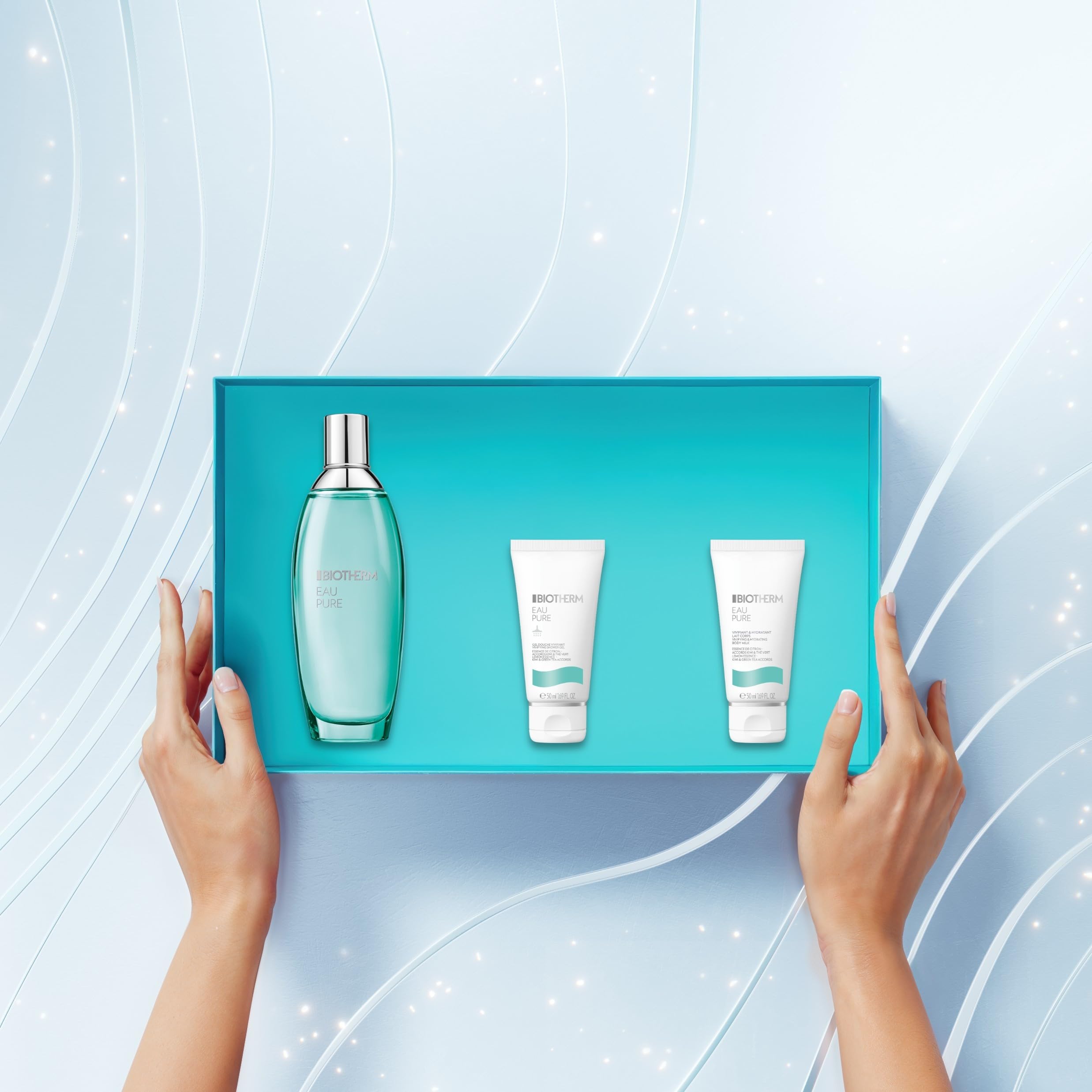 Biotherm Eau Pure Geschenkset 3-teilig: Eau de Toilette 100ml, Duschgel 50ml, Body Milk 50ml