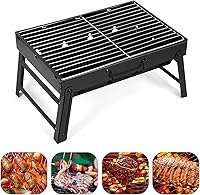 AGM Portable Folding Charcoal Grill Medium - Lightweight BBQ for Camping Picnics Hiking Tailgating Outdoor Grilling