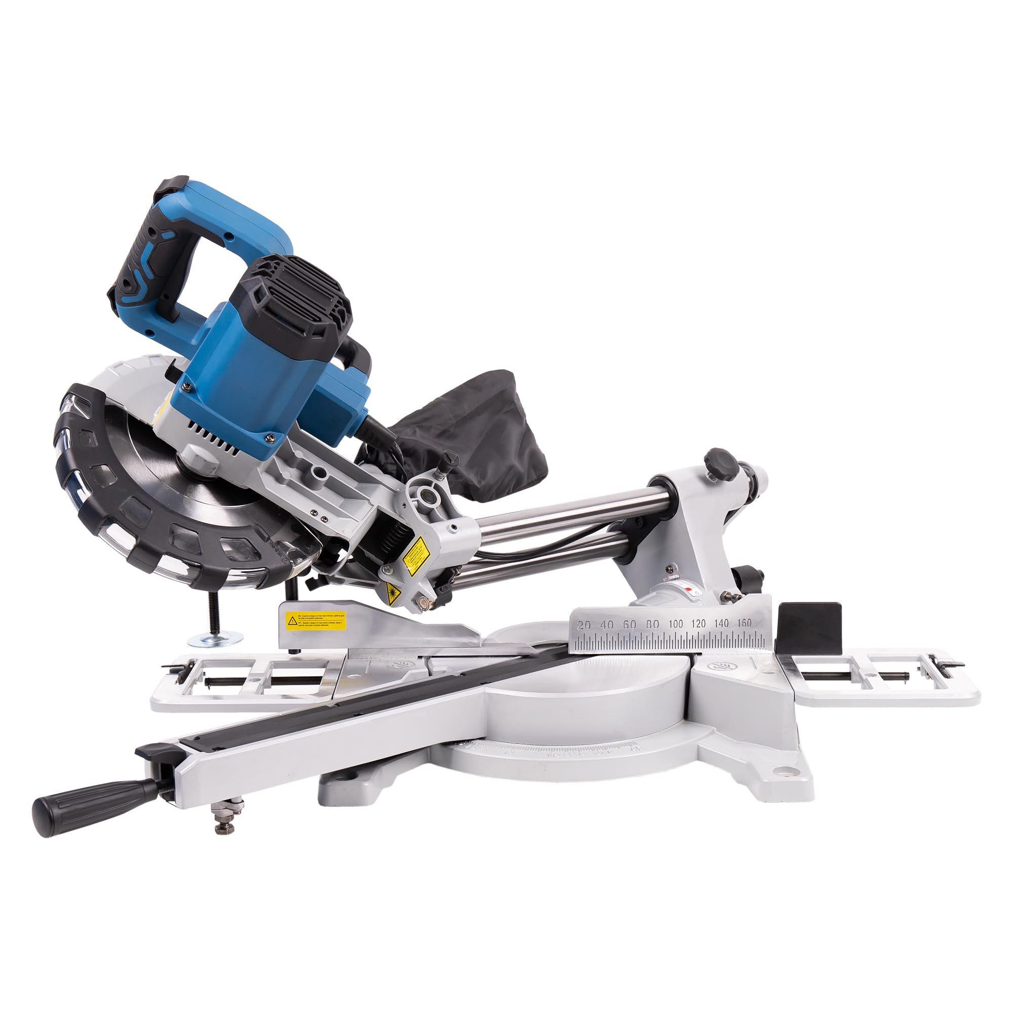 Cofan Ingletadora eléctrica con cable 1450 W Ø210 mm 5000 rpm, Corte doble bisel e inglete, guía láser, barra deslizante, bolsa de serrín, engranajes reforzados