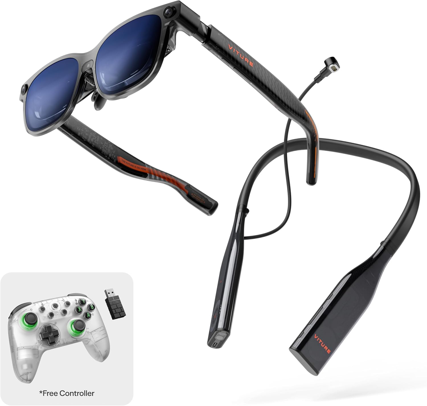 VITURE Luma Ultra XR Glasses & Pro Neckband 12GB+256GB Bundle, Multi-Screen/6DoF/Hand Gestures/Smooth Follow/Ambient Mode, Official Partner of PXPlay & XBXPlay, Wireless Freedom for Gaming & Streaming