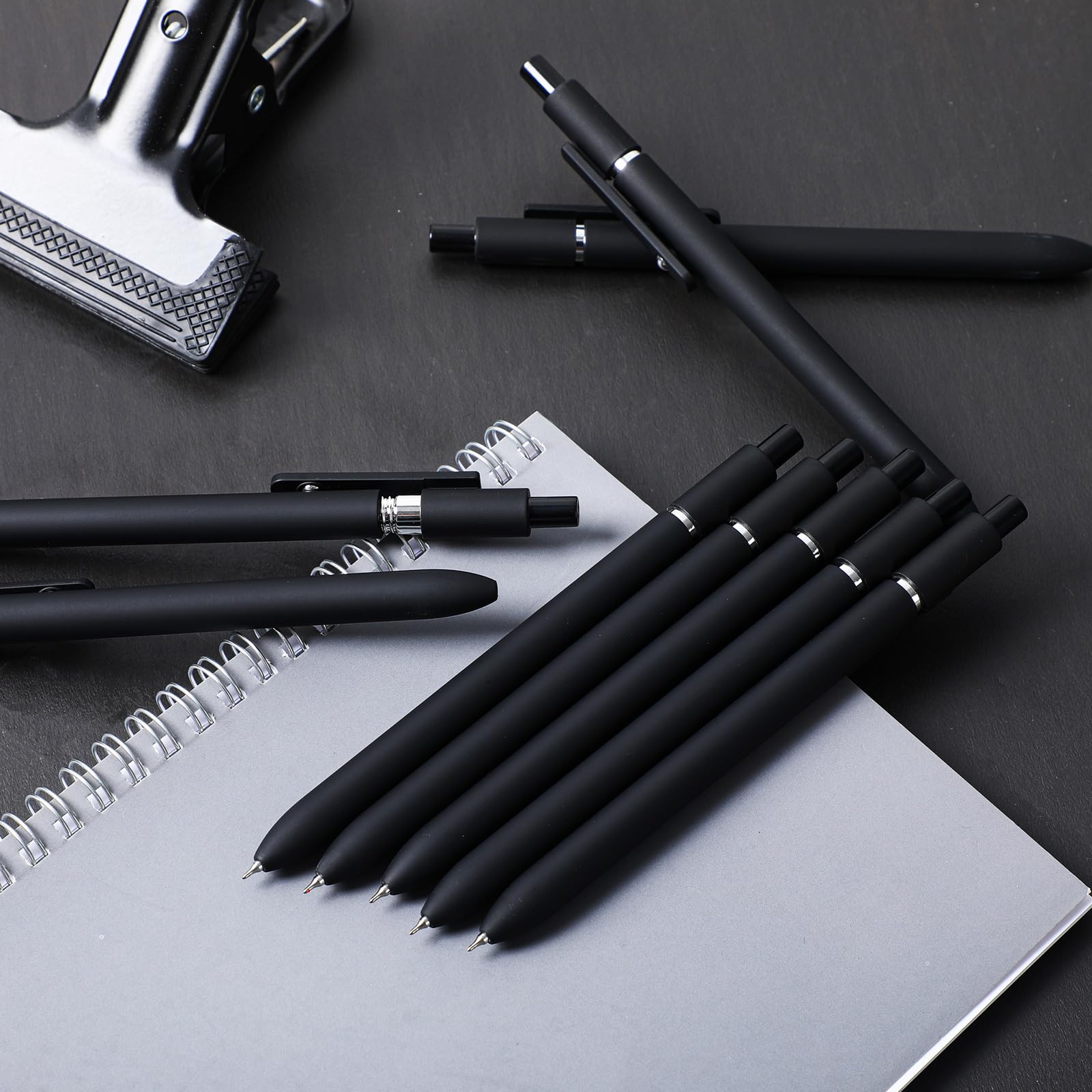 Epakh Gelstifte, 0,5 mm, schnell trocknend, schwarze Tinte, feine Spitze, glattes Schreiben, High-End-Serie, einziehbar, ästhetischer Kugelschreiber für Büro, Schule, Damen, Herren, Geschenke (schwarz
