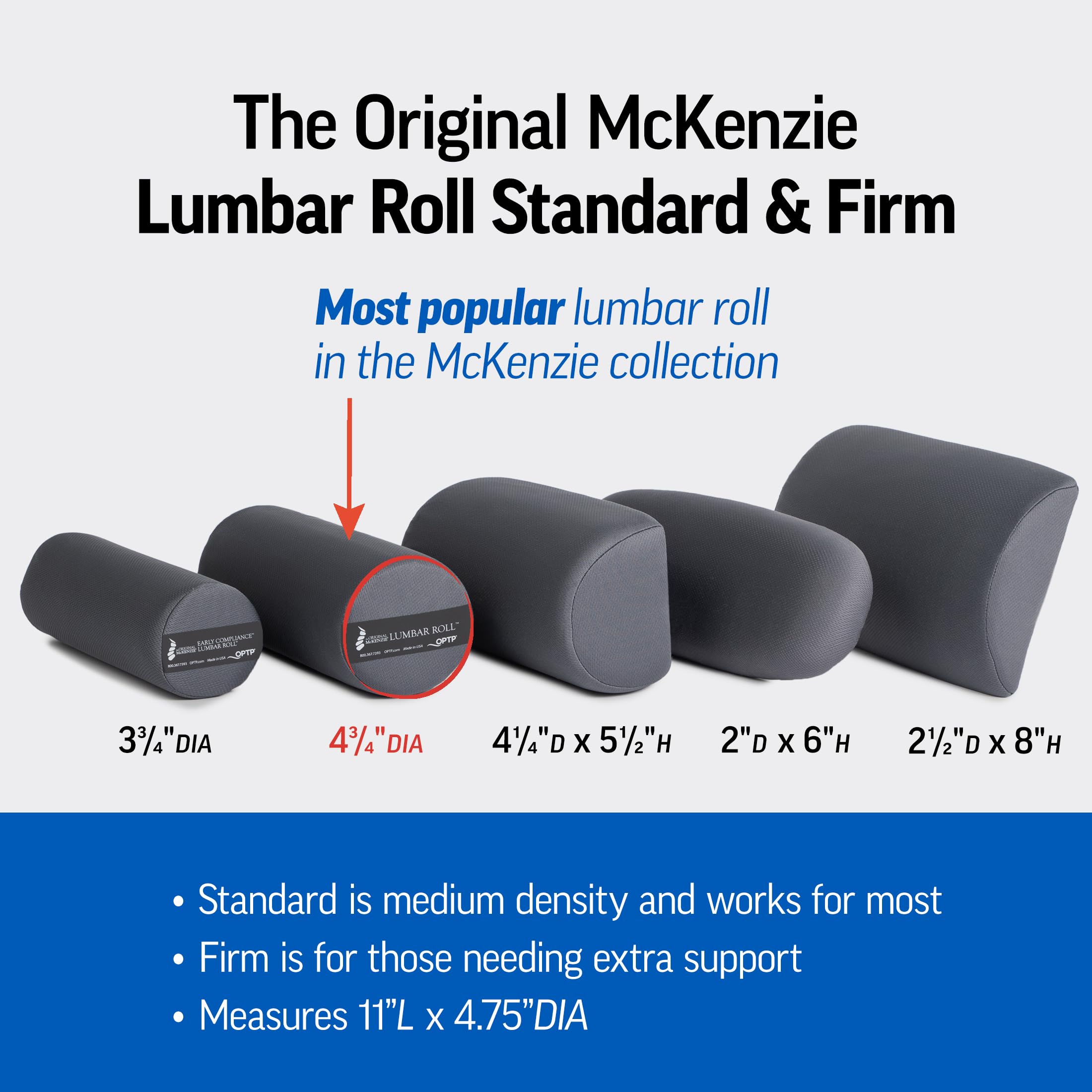 OPTP The Original McKenzie Lumbar Roll – USA-Made Low Back Lumbar
