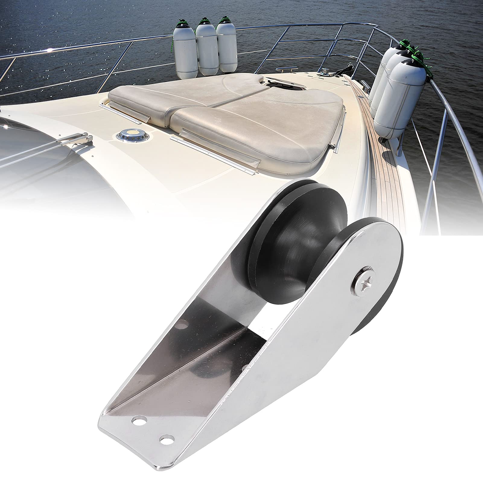 Rullo per Ancoraggio di Prua in Acciaio Inossidabile 316 Resistente all'Acqua per Yacht e Barche da Pesca, Finitura Lucida, 1 Pezzo