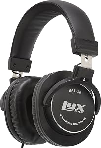 LyxPro HAS-10 Closed Back Over-Ear Mixing Headphones | Wired closed-back over-ear studio headphones for recording, mixing, podcasting, guitar amp, keyboard and music listening.