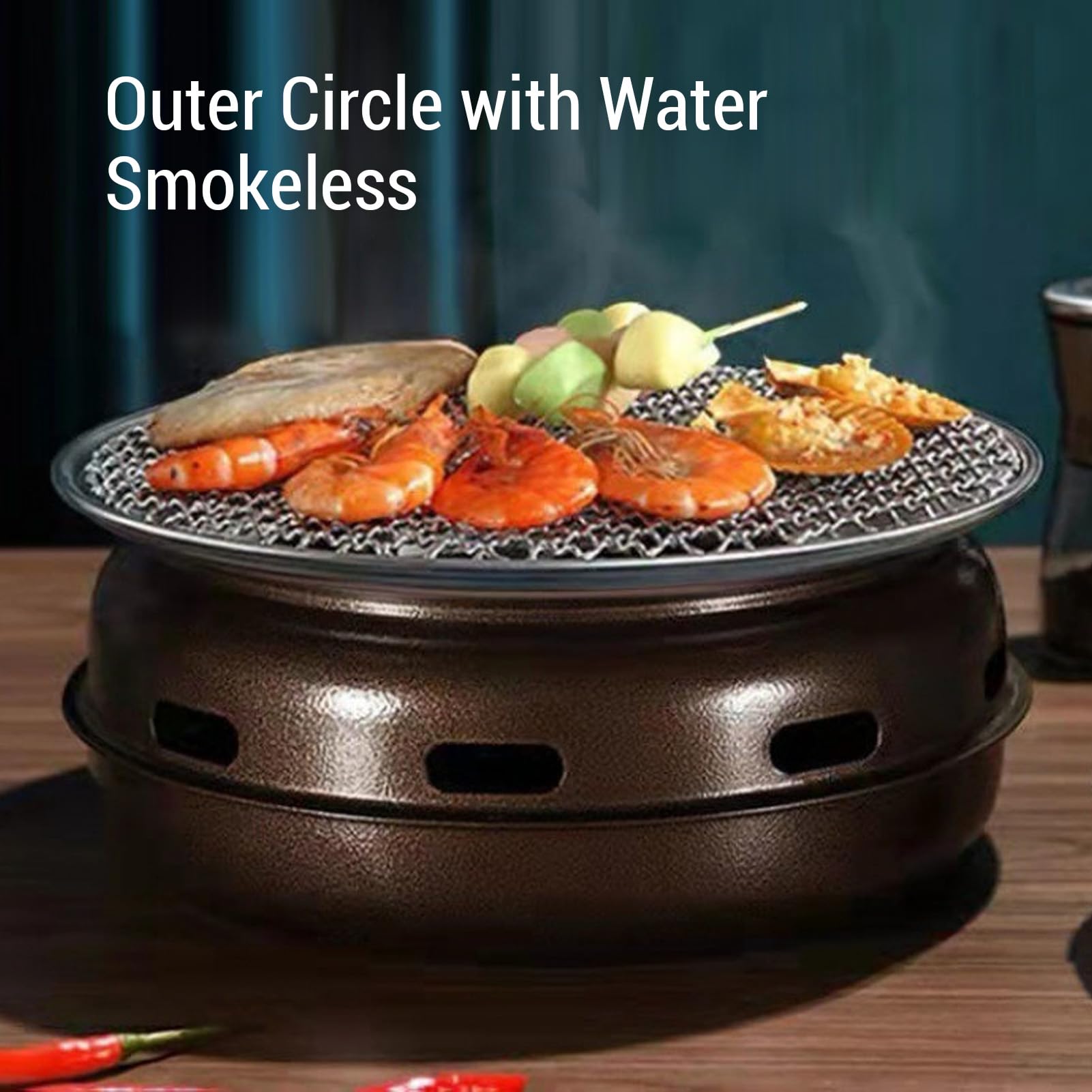Luocute Stove z Grillem Węglowym, Groźnik z Grilla Węglowego Okrągły Bezdymny z zagęszczoną Grillem na Piknik na Zewnątrz na świeżym Powietrzu (S)
