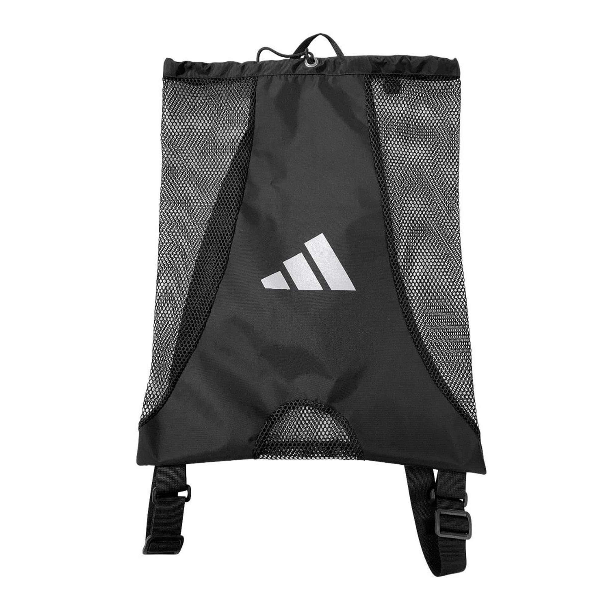 adidas Netz-Rucksack – 30 l schwarze Tasche mit Kordelzug, verstellbarer Riemen, stilvoll und geräumig, geeignet für Boxen, Karate, Judo, Taekwondo, Kickboxen und mehr