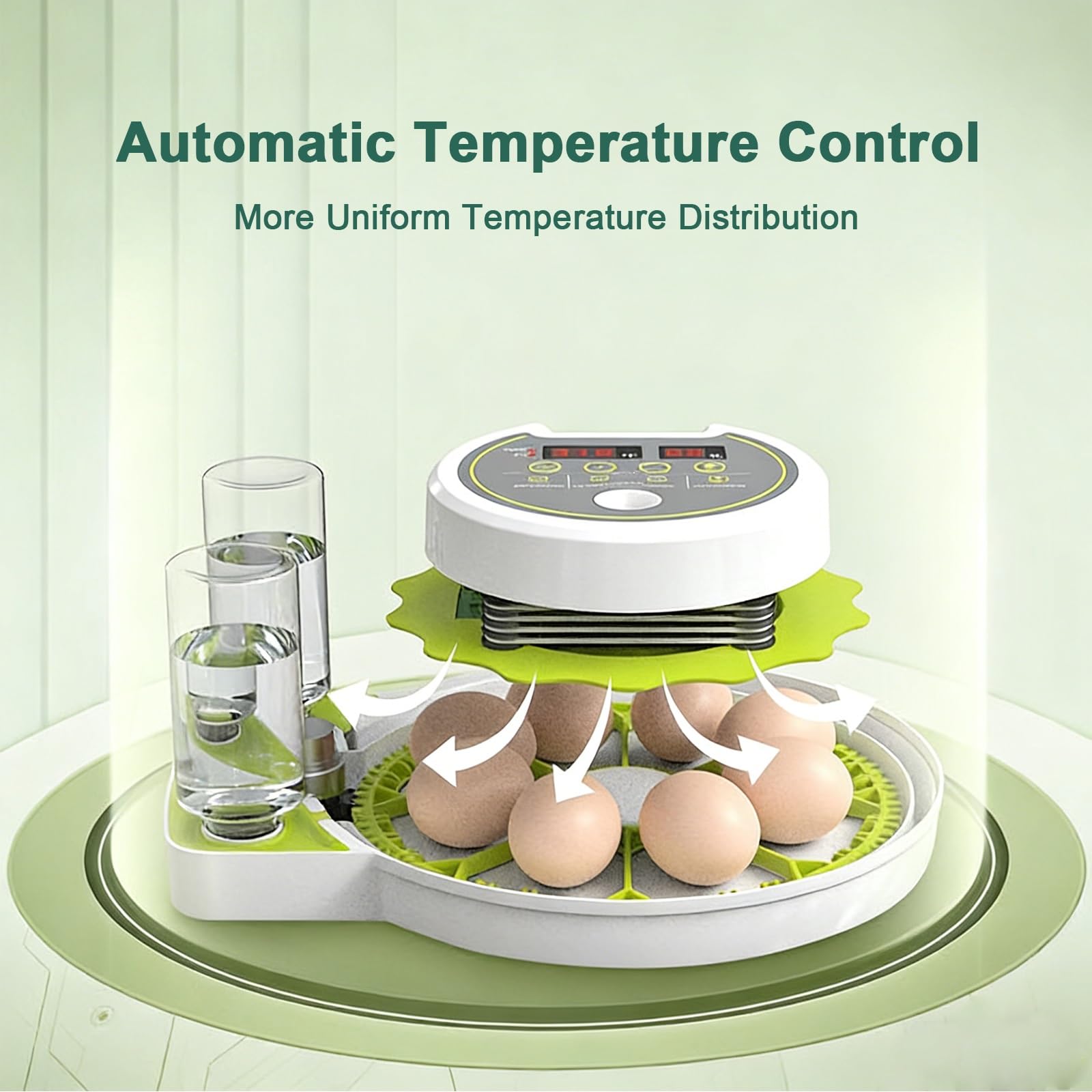 Incubadora de huevos para pollo, pato, ganso, codorniz - Incubadora de giro automático para aves de corral - Sistema eficiente de eclosión de huevos para uso en granja y entusiastas