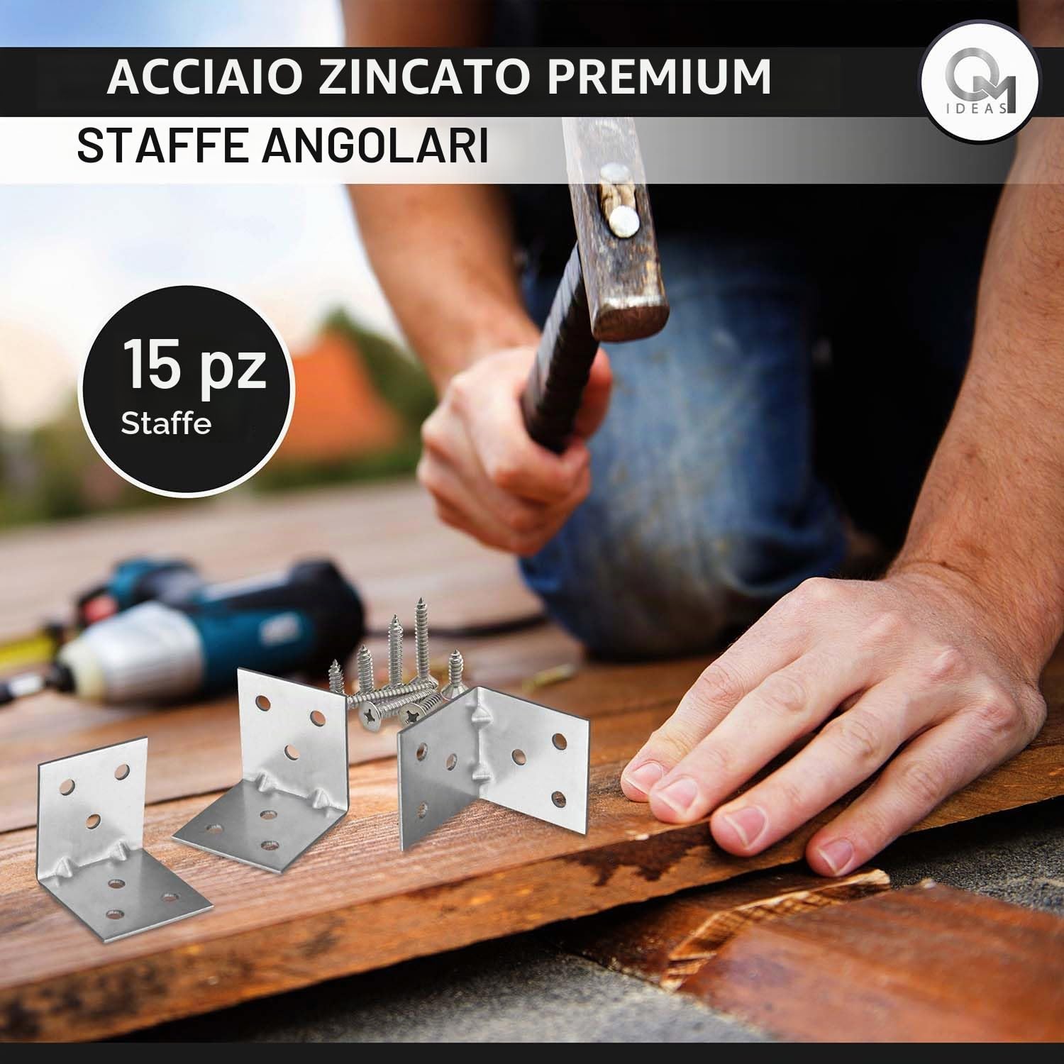 Staffe Angolari 40x40x40 Squadretta Giunzione Connettore Fissaggio Mobili Legno Zincato Argento