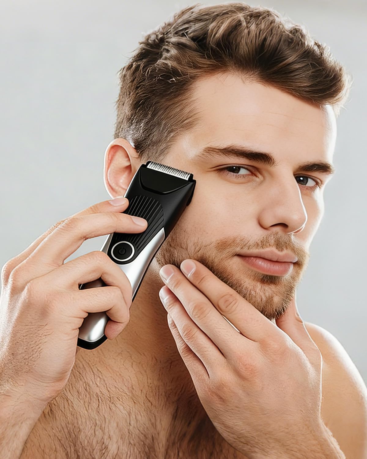 Body Hair Trimmer, LED Display, 6500 RPM Motor Manscaper for Men, 3 Adjustable Combs, USB & Dock Charging, IPX7 Waterproof Body Hair Groomers, Wet or Dry Use for Groin/Legs/Chest