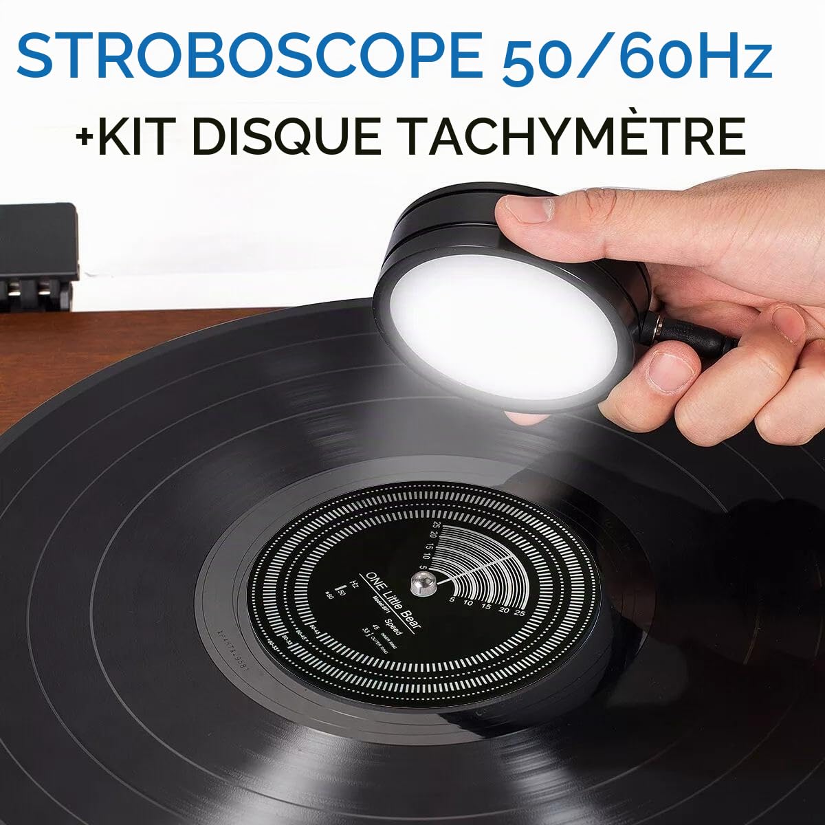 Nobsound Lumière stroboscopique 50/60 Hz + disque tachymètre pour lecteur d'enregistrement LP