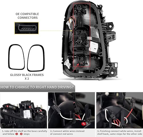Miniatura 6 de LONGDING LED Tail Lights for MINI Countryman CooperCoopers Hatchback F60 2017-2020,JCW Union Jack Tail Light Assembly for Mini F60 with Sequential