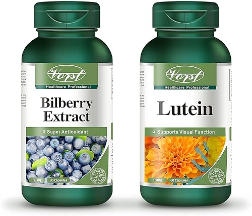 Extracto de arándano Vorst 8000 mg 90 cápsulas + luteína Vorst 18 mg con zeaxantina 60 Cápsulas  Salud macular completa  Apoya la tensión ocular,
