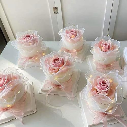 Miniatura 6 de Whaline 4 moldes de silicona 3D rosa – San Valentín surtido de flores de corazón floración forma Fondant vela chocolate caramelo molde – decoración