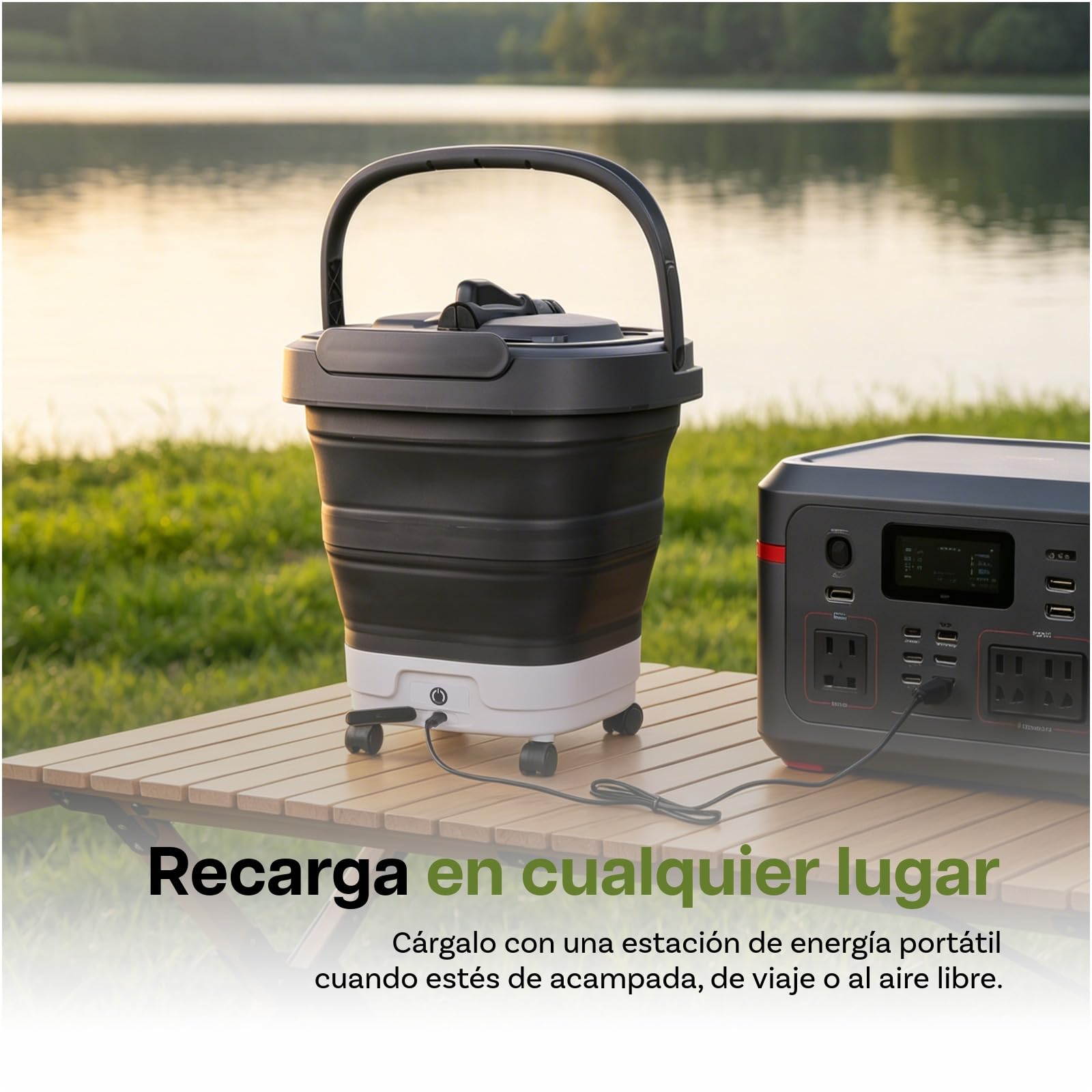 Hidrolimpiadora Portátil Plegable con Depósito de Agua 12L de WanderS – Inalámbrica, Ruedas, Boquilla 4 en 1 y Función de Pulverización Eléctrica – para Coche, Camping, Jardín, Mascotas y Hogar