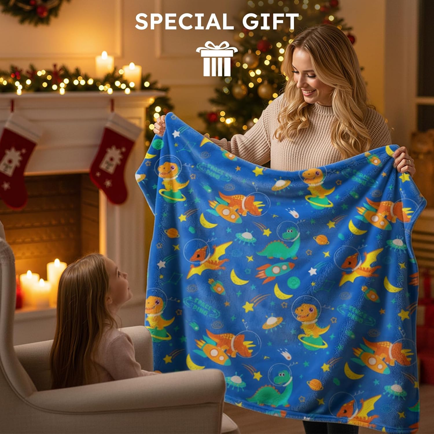 Yoofoss Dinosaur Throw Blanket for Boys Kids Age 1-12, Super Soft Warm Flannel Throw Blanket,Toddler Blanket for Bed Sofa Decor, Cute Dinosaur Toys Gift for Boys Girls 50"x60"