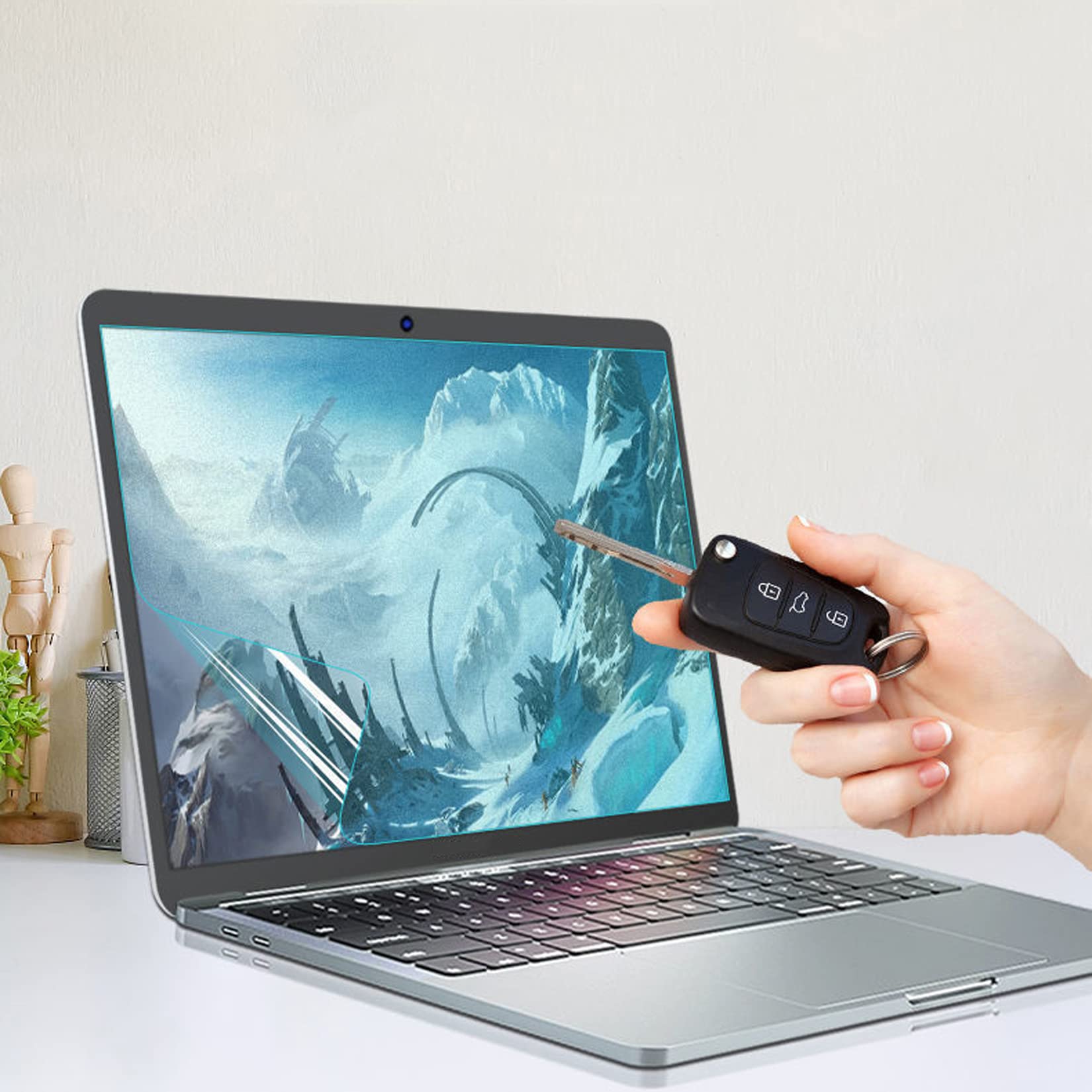 WLWLEO Matte Laptopfolie Blendfreier Bildschirmschutz für Notebooks 15,6/17,3-Zoll-Monitore Blaulichtfilter für Augenschutz, 5er-Pack