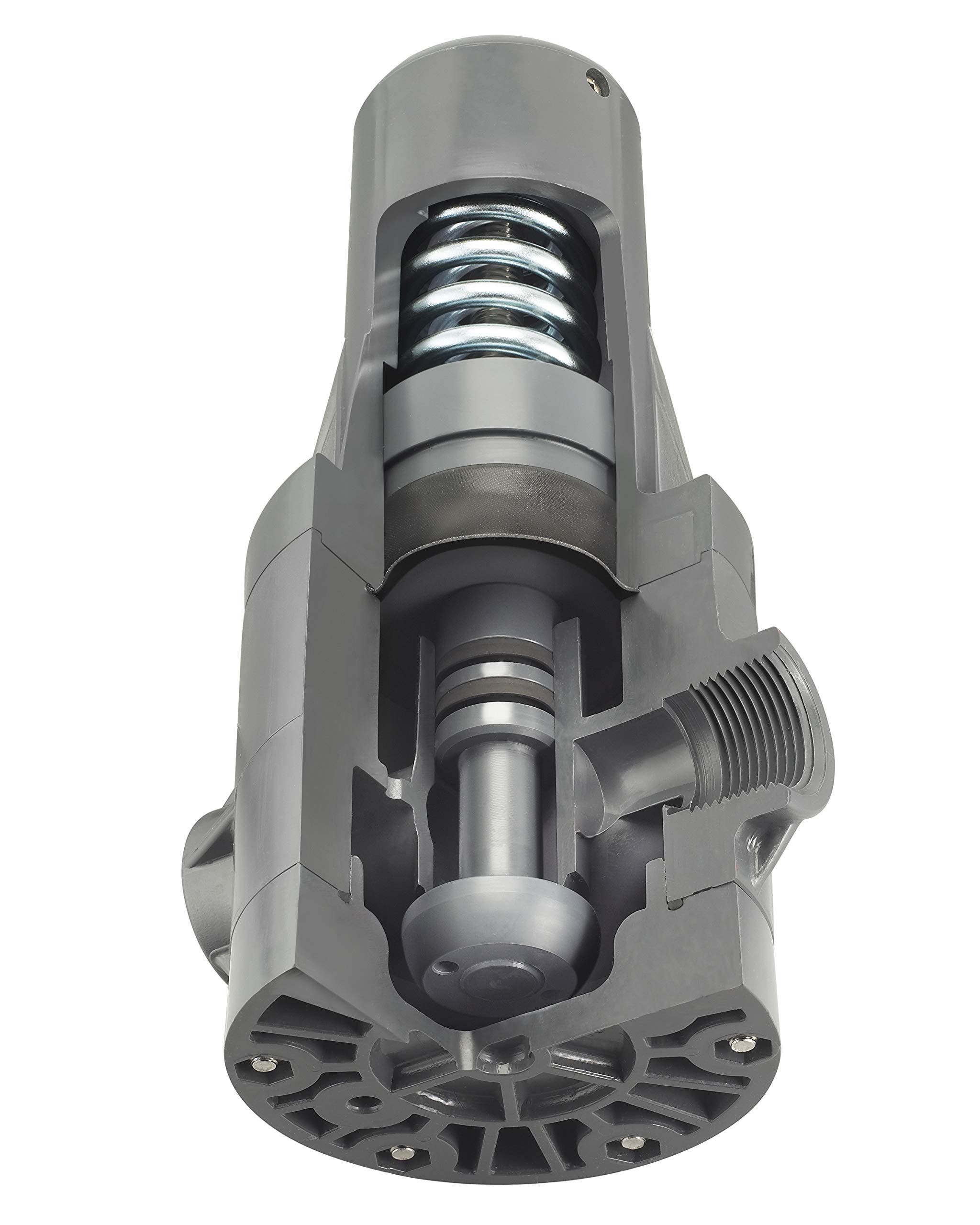 Plast-O-Matic PRHM Series PVC Pressure Regulator, For Corrosive and Ultra-Pure Liquids, 5 - 125 psi Regulating range, 3/4