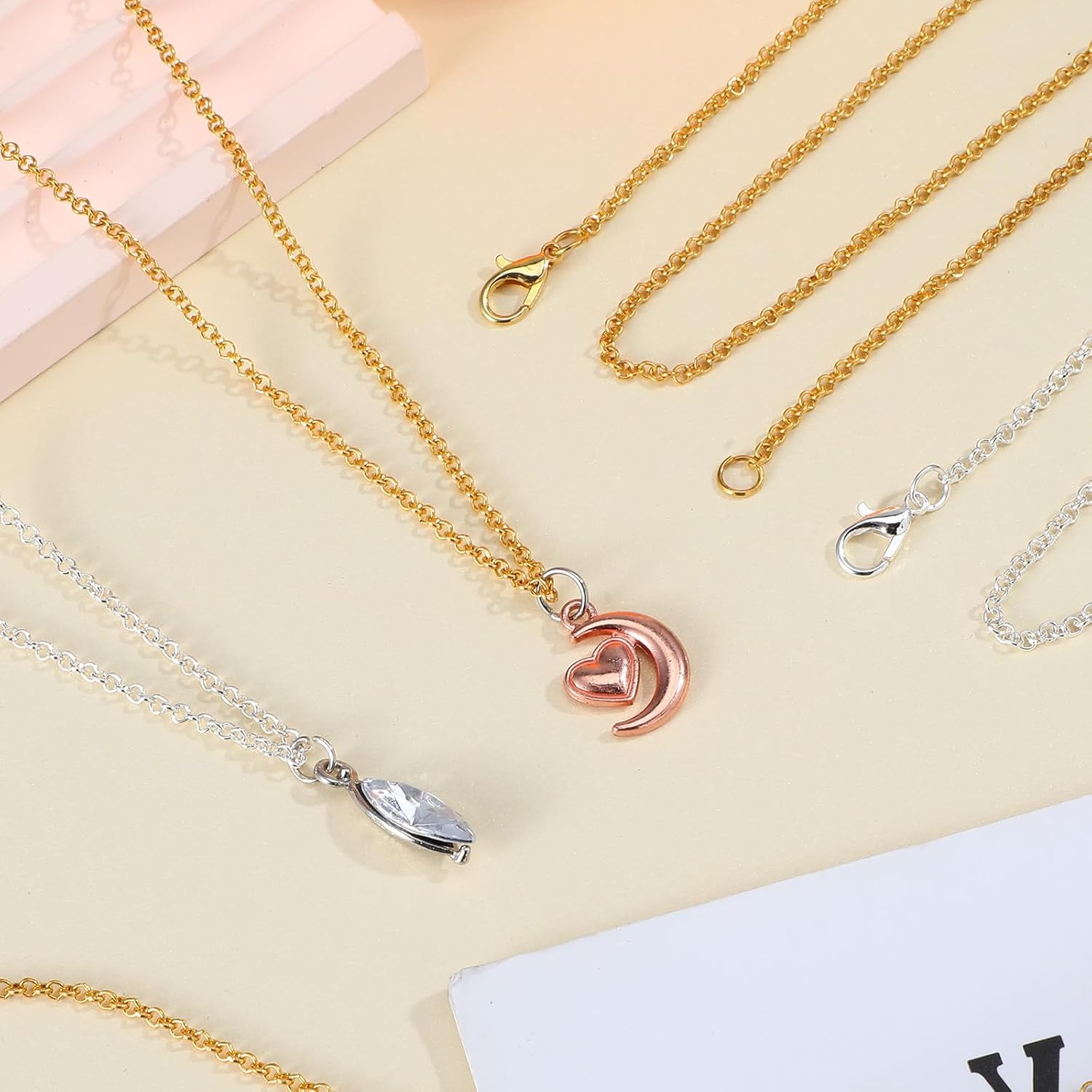 Teaaha 20 Pcs Chain Necklace Bulk for Jewelry Making, 20 Inches Gold and Silver Plated Cable Chains with Lobster Clasps - Image 7