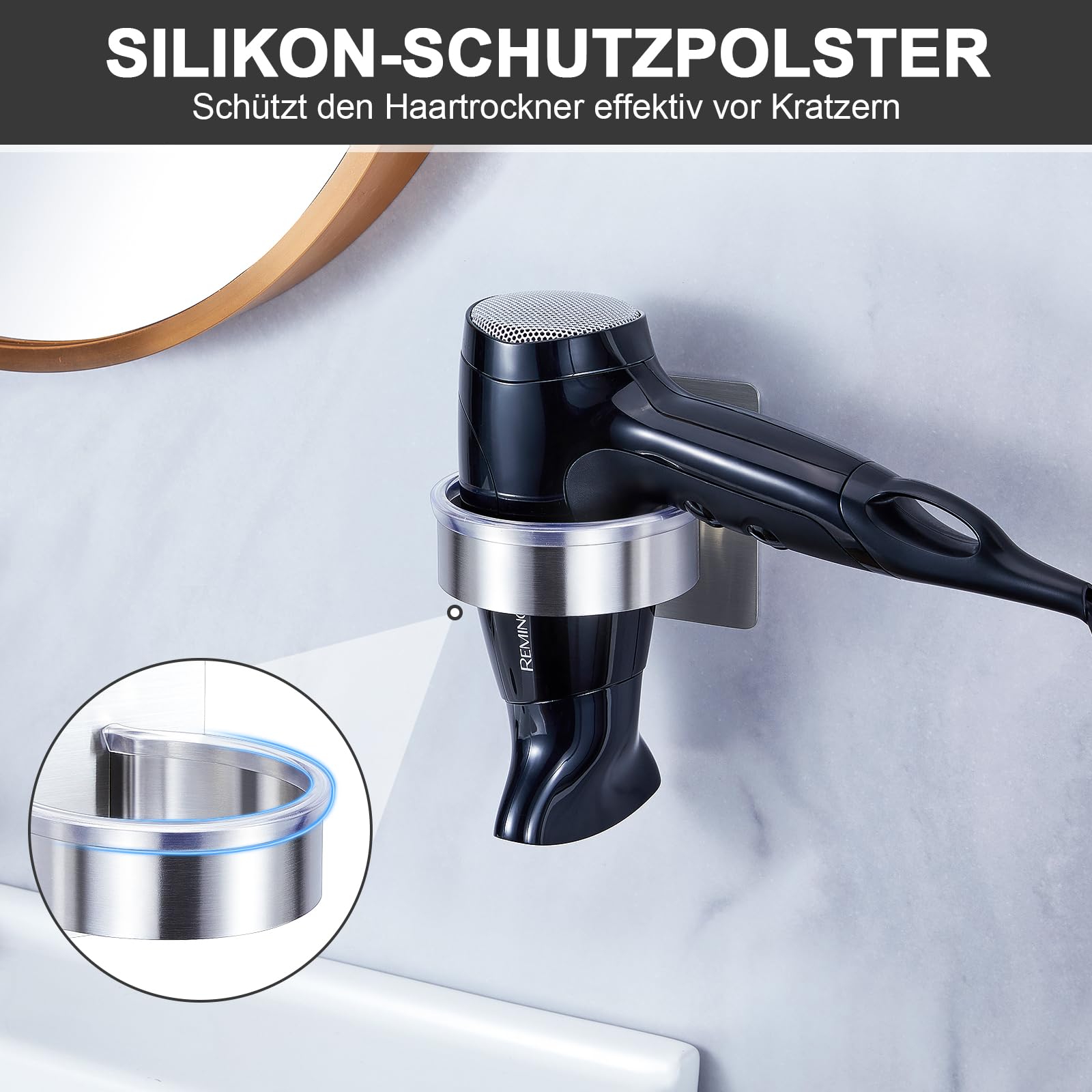 MDesign Porte-sèche-Cheveux Sans Perçage – Organiseur De Salle De Bain